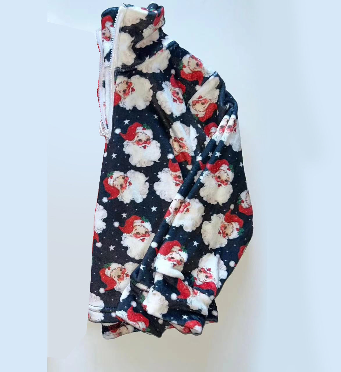 Baby Girls Navy Long Sleeves Santa Stars Zipper Jacket Top Preorder