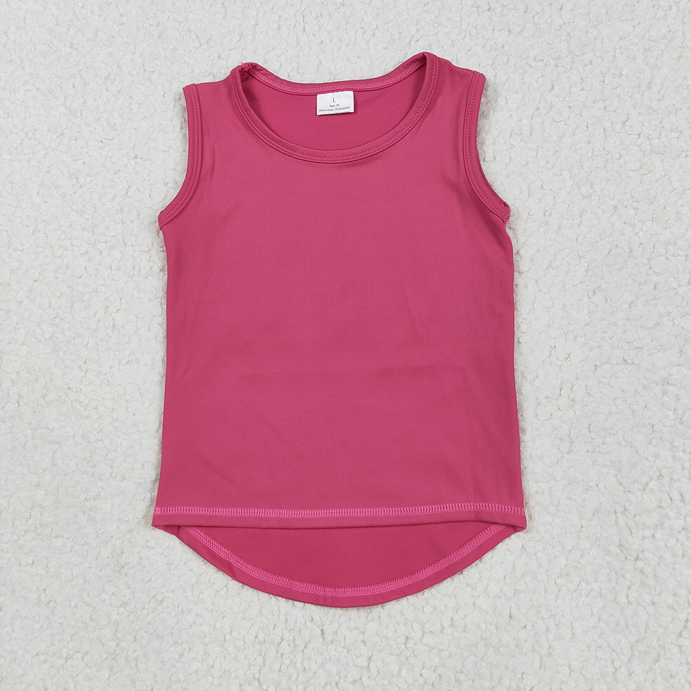 Baby Girls Yoga Hot Pink Sleeveless Vests Tops