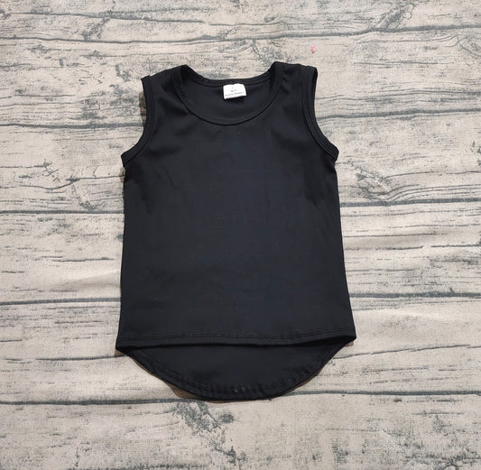 Baby Girls Black Yoga Sleeveless Vests Tops