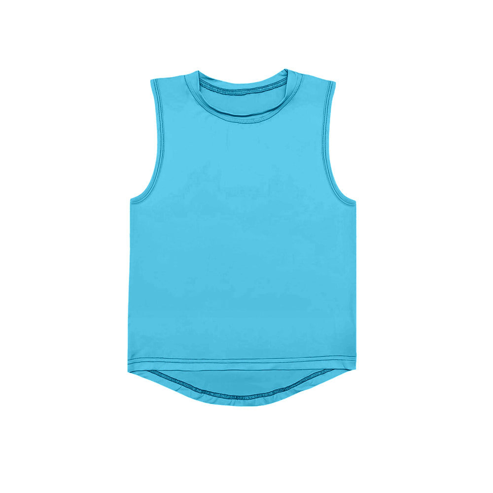 Baby Girls Blue Sleeveless Yoga Active Tee Shirts Vest Preorder