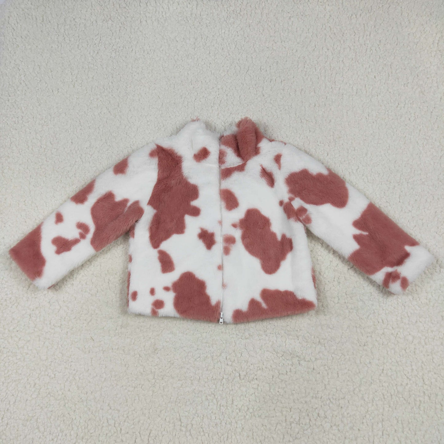 USA Shop Baby Girls Long Sleeves Pink Cow Print Zipper Cardigans Jackets Top