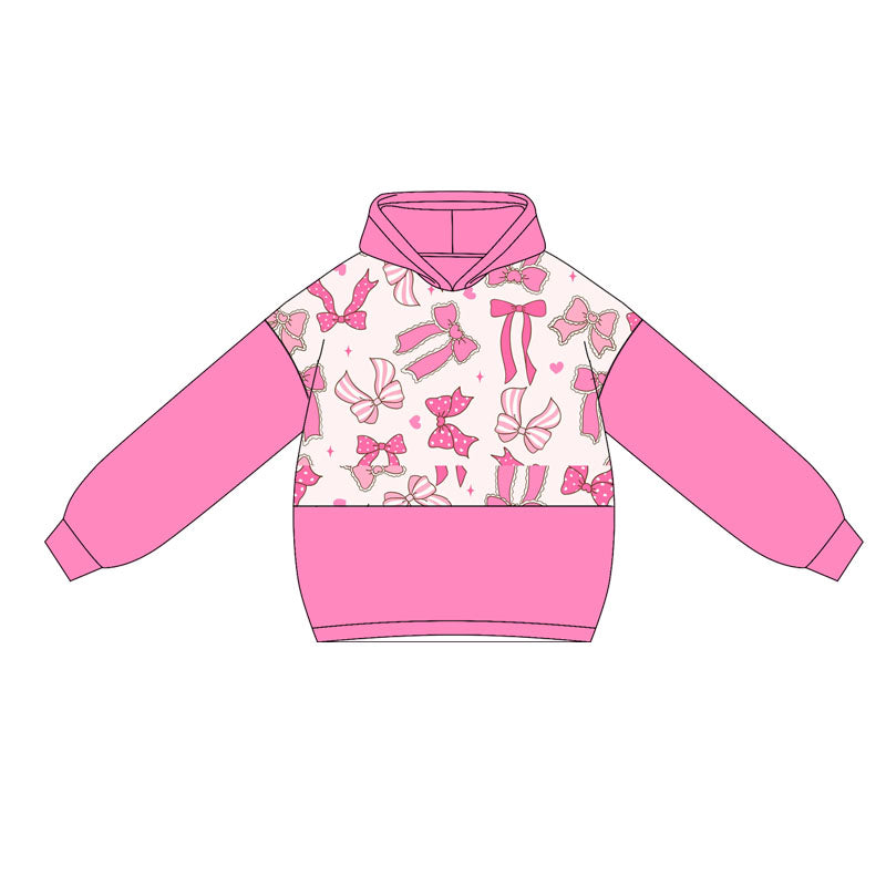 Baby Girls Hot Pink Long Sleeves Bows Hearts Hoodies Top Preorder