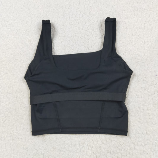 USA Adult Women Black Strap Yoga Active Vest Top