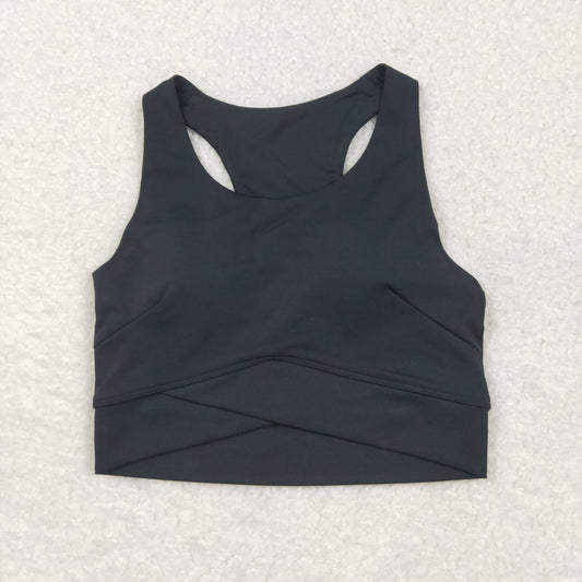 USA Adult Women Black Sleeveless Yoga Active Vest Top