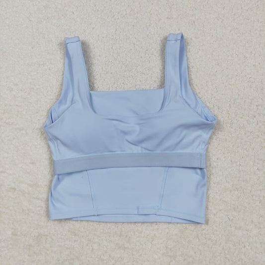 USA Adult Women Sky Blue Strap Yoga Active Vests Top