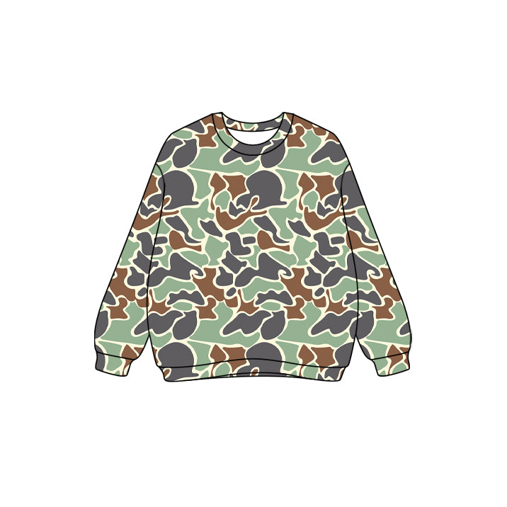 Adult Women Green Camo Long Sleeves Western Tee Shirts Top Preorder