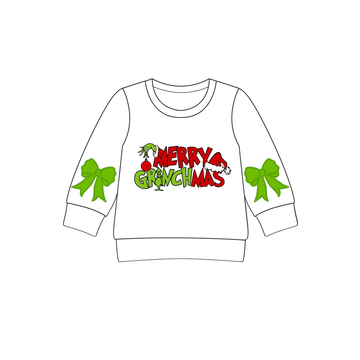 Baby Girls Merry Christmas Green Faces Tee Shirts Top Preorder