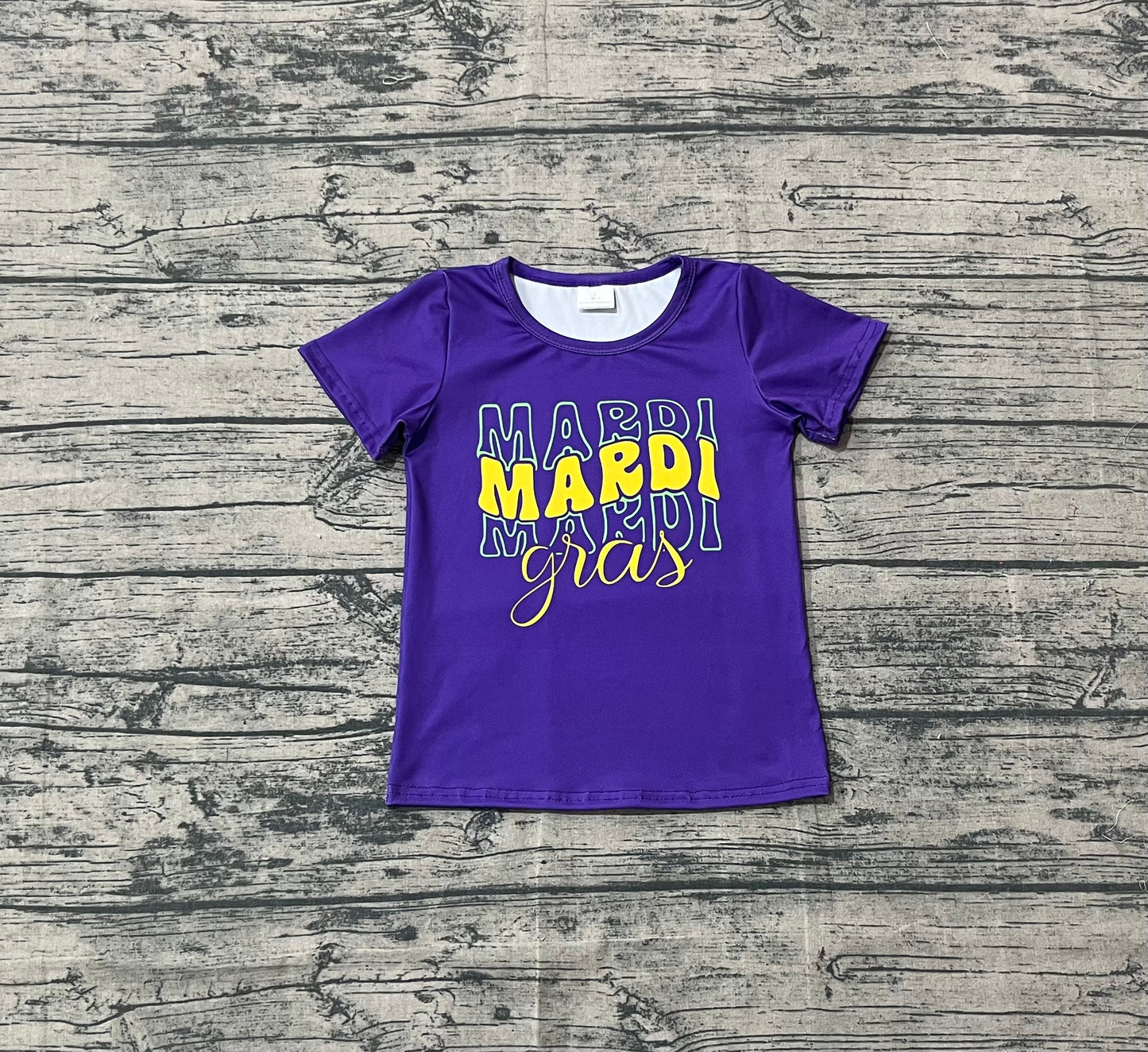 Baby Girls Purple Short Sleeve Mardigras Tee Shirts Top