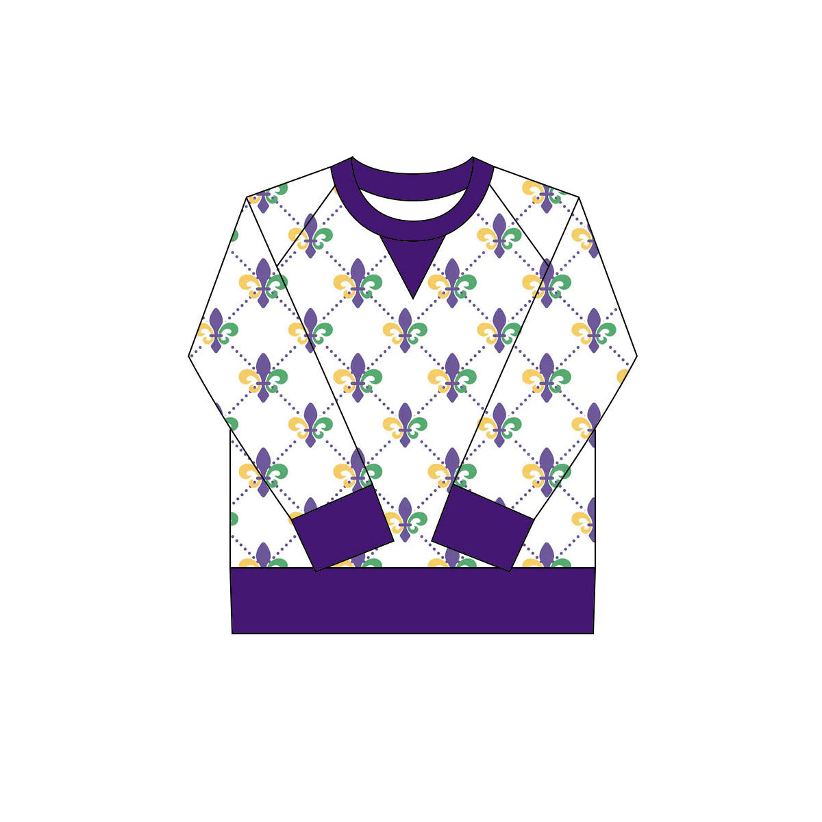 Baby Girls Mardigras Anchors Checked Long Sleeve Yoga Tee Shirts Top Preorder