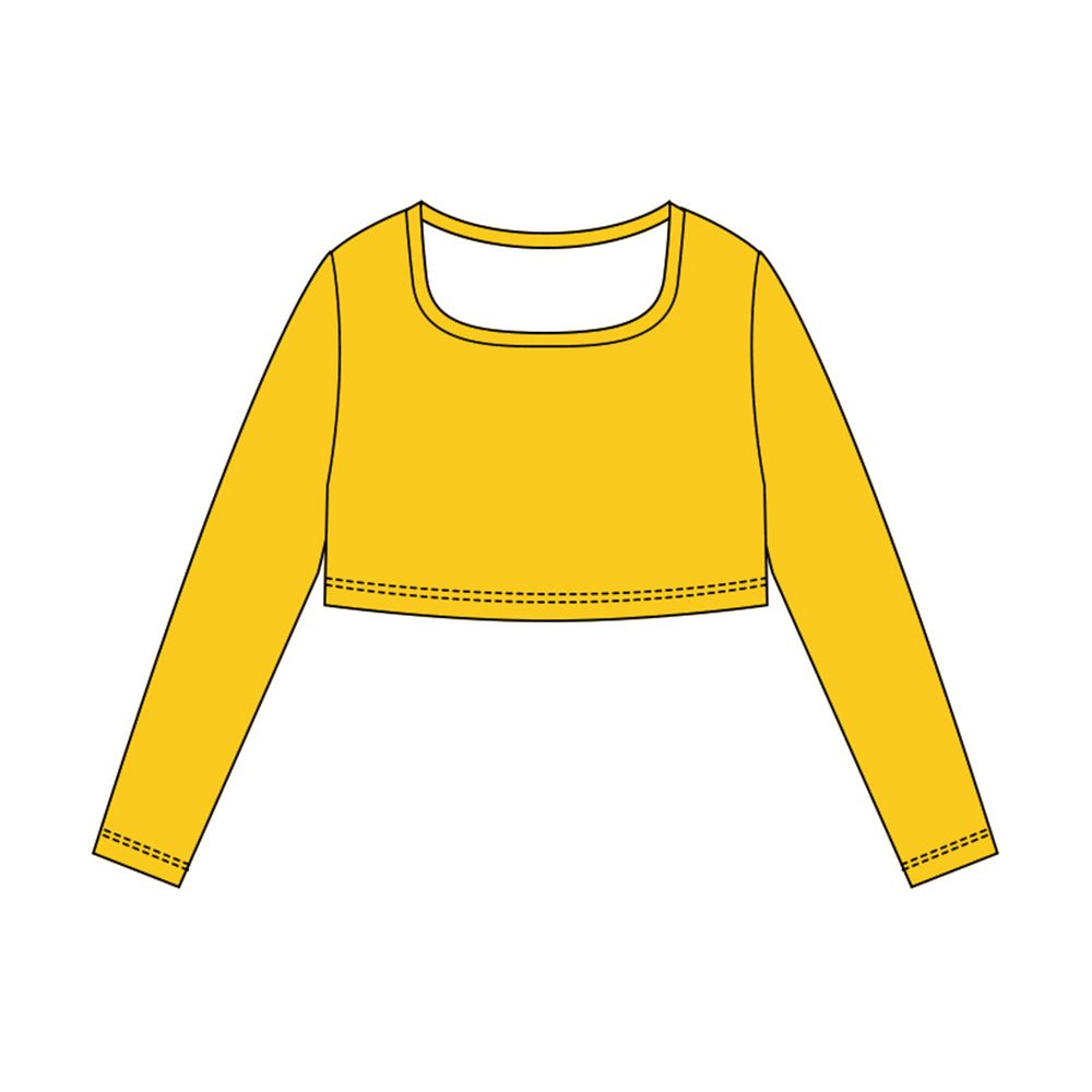 Baby Girls Yellow Long Sleeve Yoga T-shirts Top Preorder