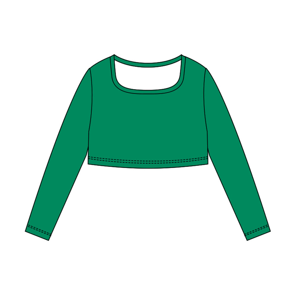 Baby Girls Green Long Sleeve Yoga T-shirts Top Preorder