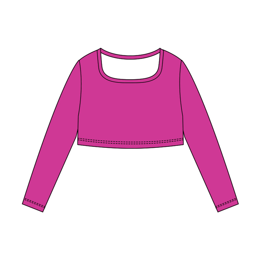 Baby Girls Hot Pink Long Sleeve Yoga T-shirts Top Preorder