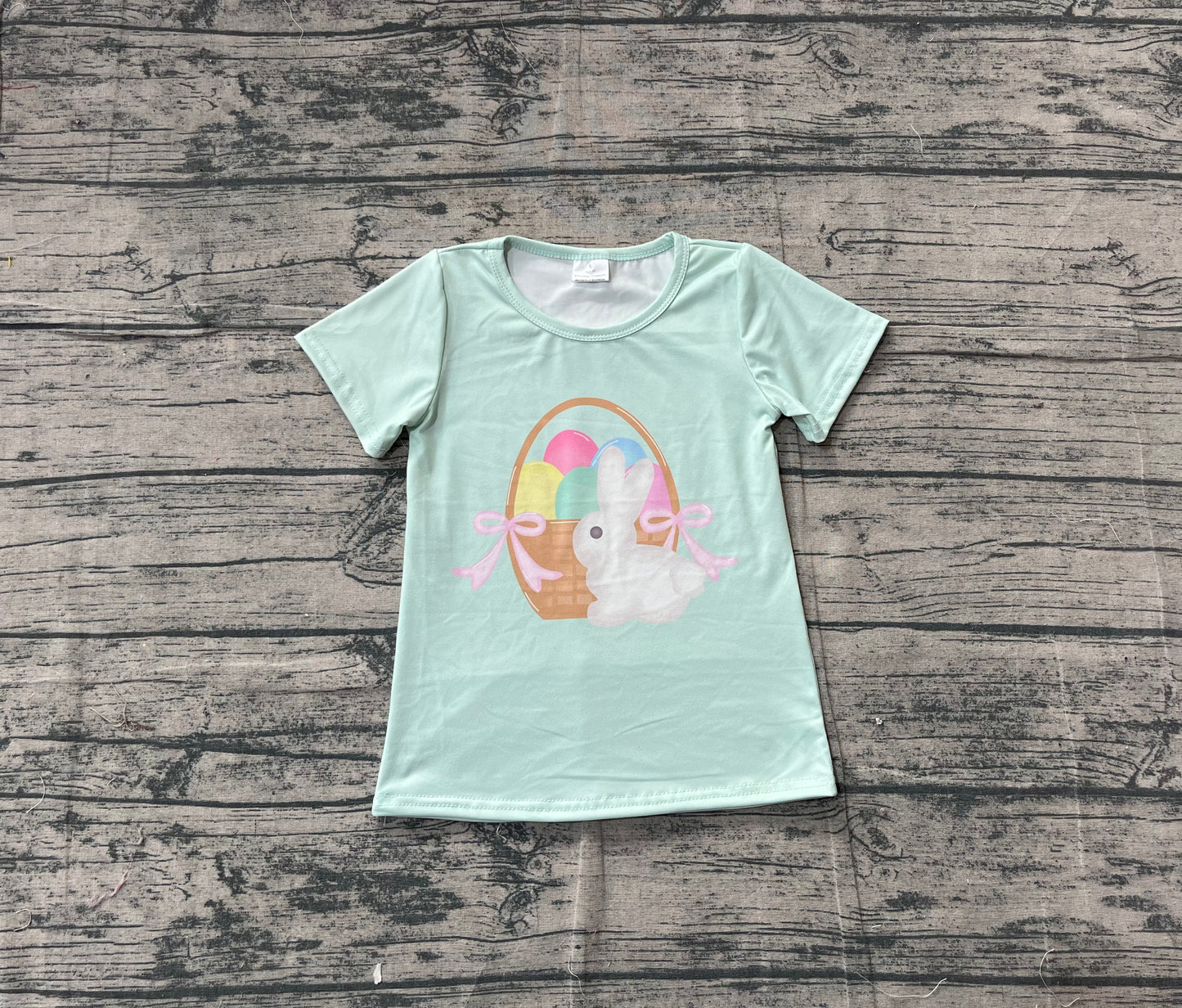 Baby Girls Short Sleeve Rabbits Eggs Easter T-shirts Top