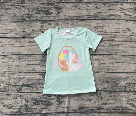 Baby Girls Short Sleeve Rabbits Eggs Easter T-shirts Top
