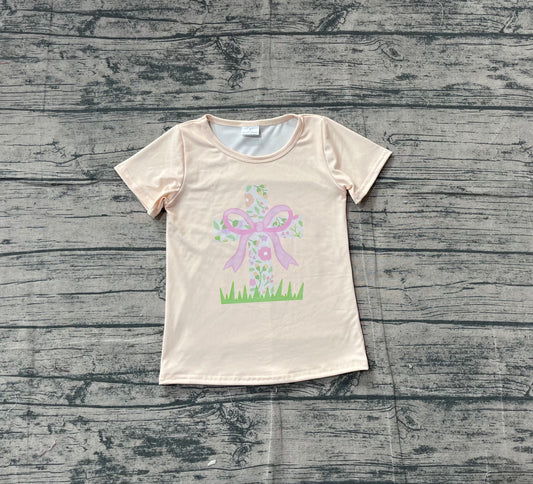 Baby Girls Short Sleeve Flowers Cross Easter T-shirts Top