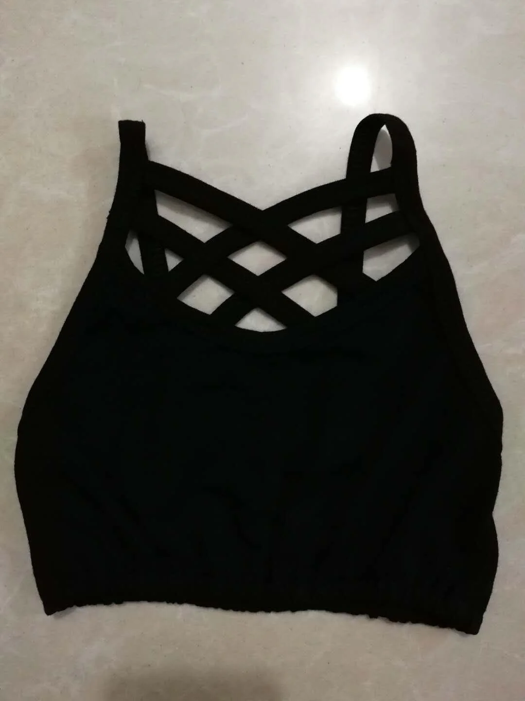 Baby Girls Black Strap Yoga Vests Top Preorder