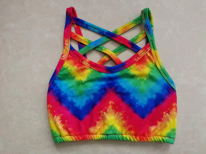 Baby Girls Colorful Tie-dye Strap Yoga Vests Top Preorder