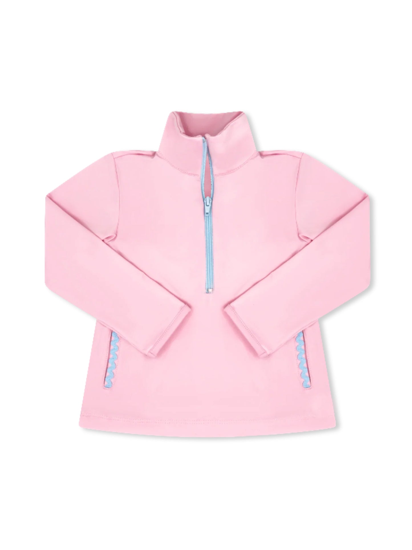 Baby Girls Pink Long Sleeve Zipper Pockets Yoga Pullovers Top Preorder