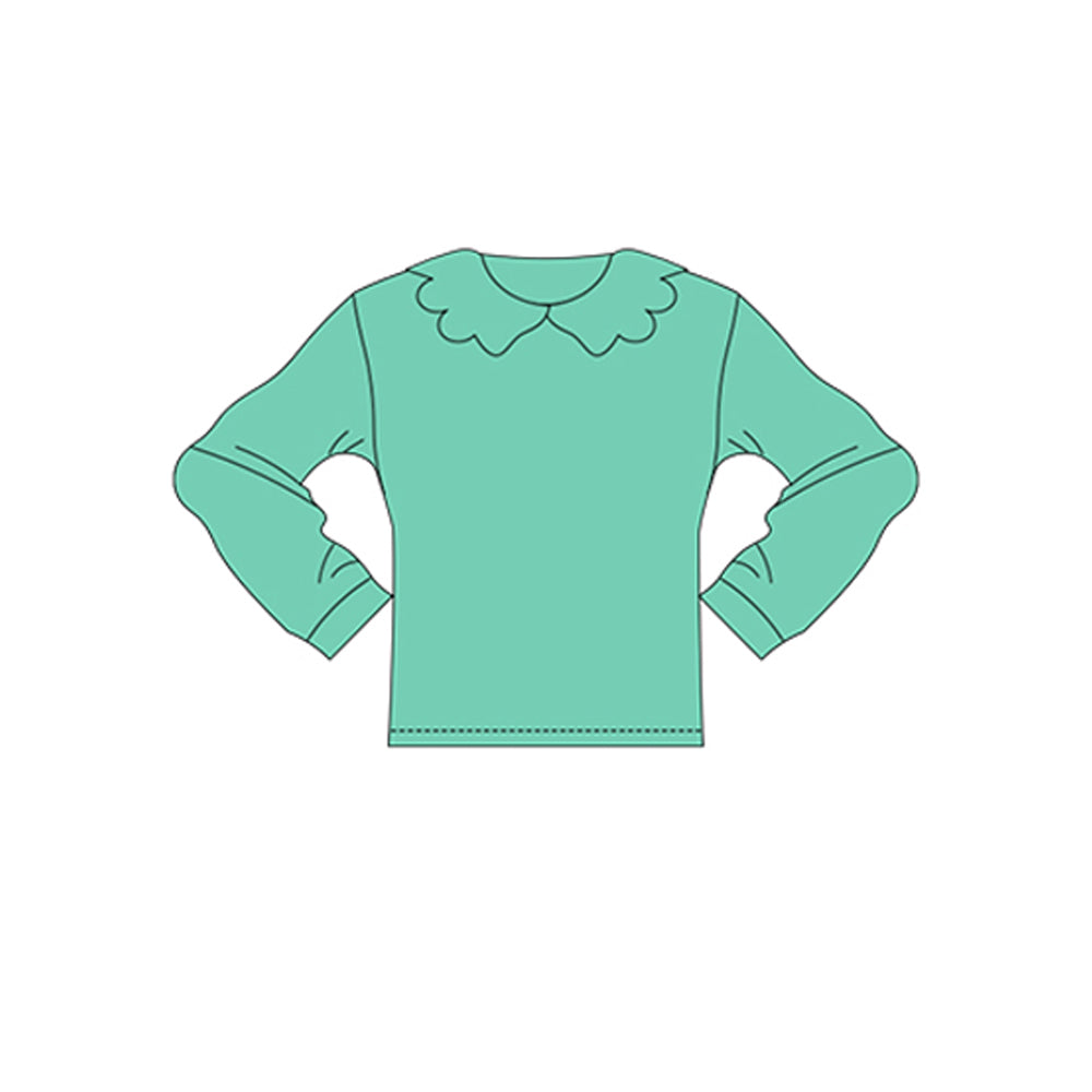 Baby Girls Long Sleeve Green Collar Yoga T-shirts Top Preorder