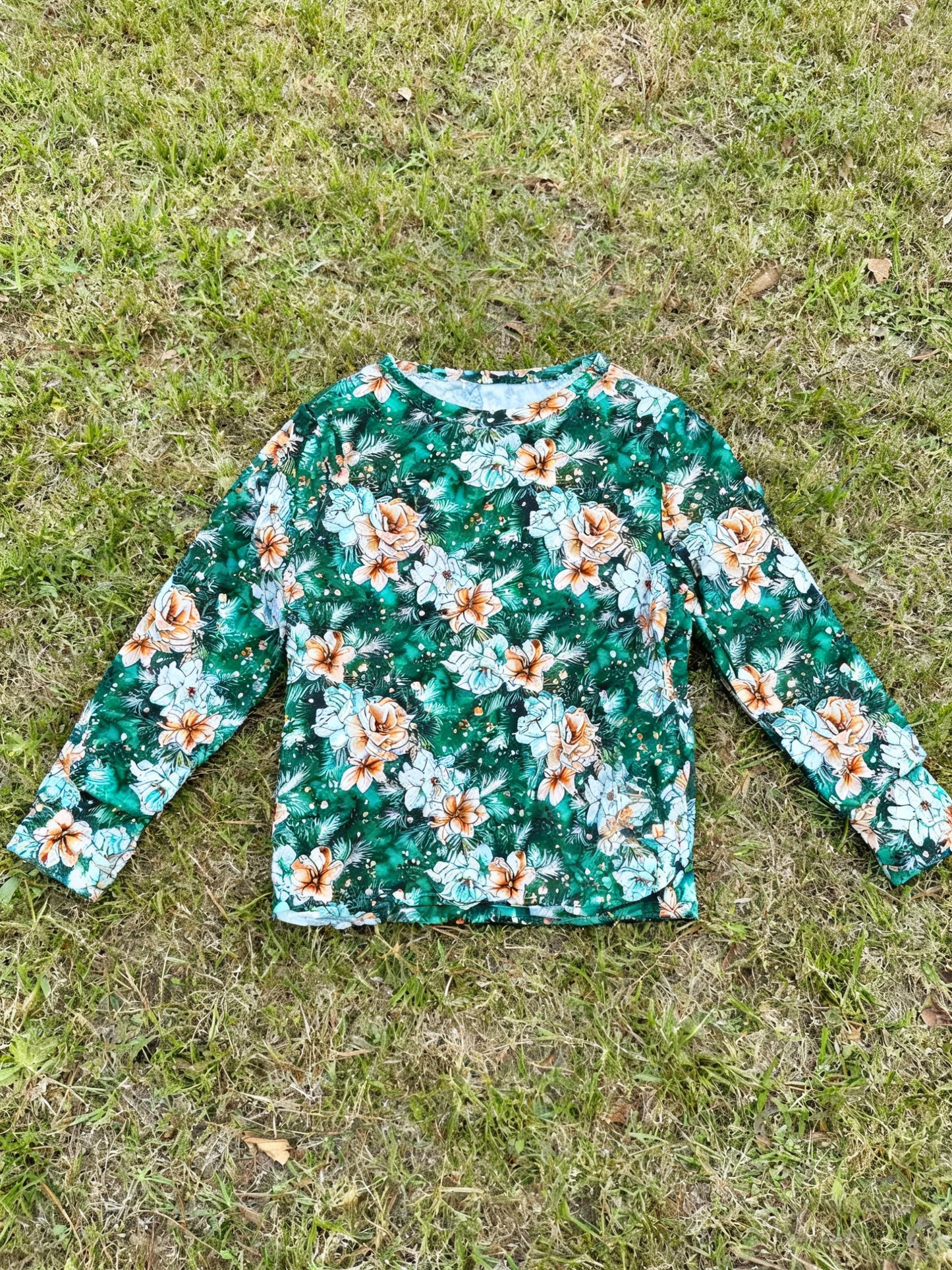Baby Girls Long Sleeve Green Flowers T-shirts Top Preorder
