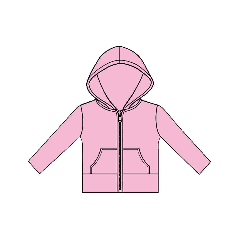 Baby Girls Long Sleeve Pink Pockets Zipper Yoga Hoodies Jackets Top Preorder