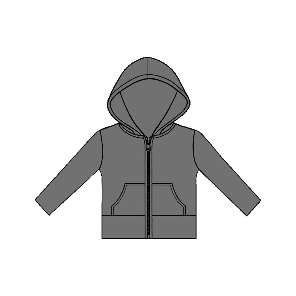 Baby Girls Long Sleeve Grey Pockets Zipper Yoga Hoodies Jackets Top Preorder