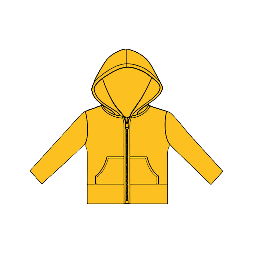 Baby Girls Long Sleeve Gold Pockets Zipper Yoga Hoodies Jackets Top Preorder