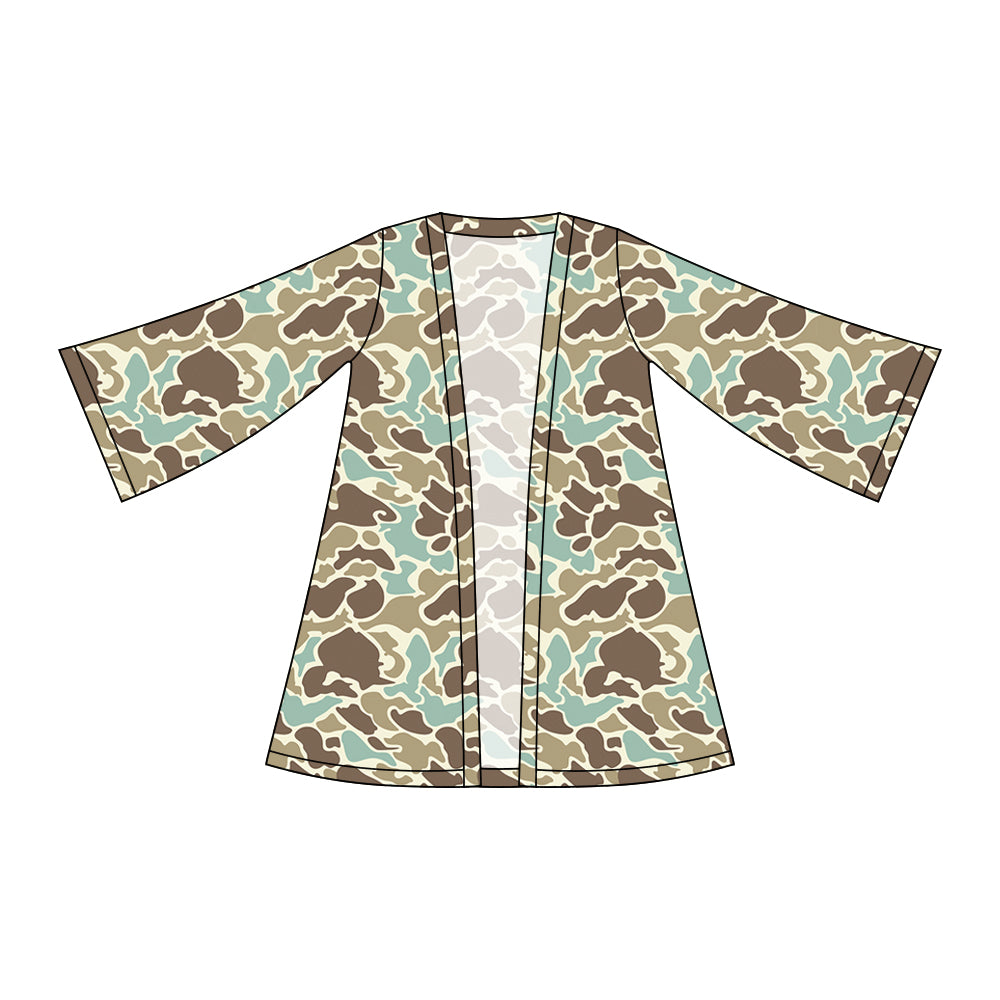 Baby Girls Southern Khaki Camo Long Sleeve Cardigan Shirts Top Preorder