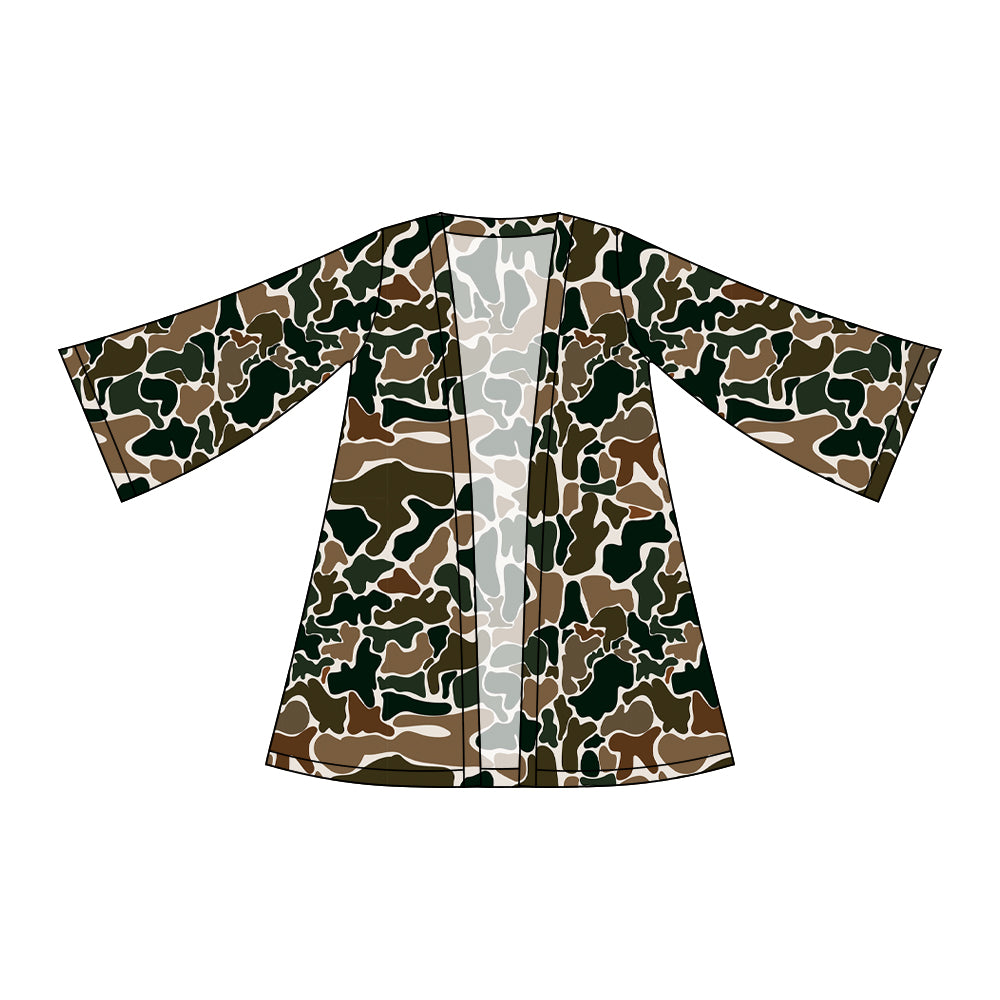 Baby Girls Southern Dark Brown Camo Long Sleeve Cardigan Shirts Top Preorder