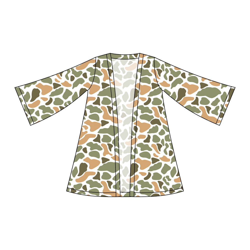 Baby Girls Southern Orange Camo Long Sleeve Cardigan Shirts Top Preorder