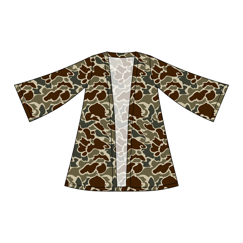 Baby Girls Southern Dark Khaki Camo Long Sleeve Cardigan Shirts Top Preorder