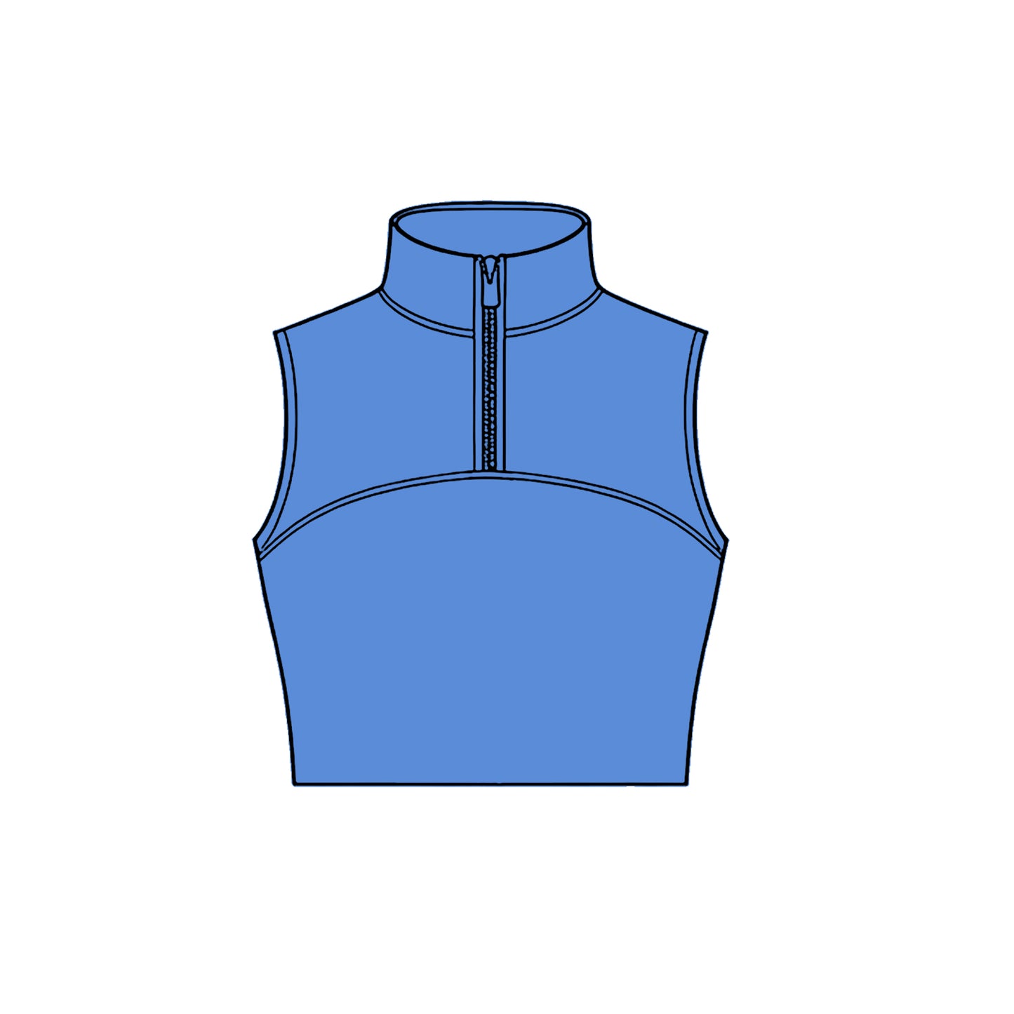 Baby Girls Blue Sleeveless Zipper Yoga Vests Top Preorder