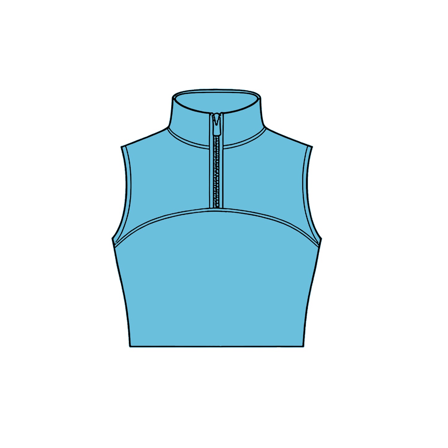 Baby Girls Aqua Sleeveless Zipper Yoga Vests Top Preorder