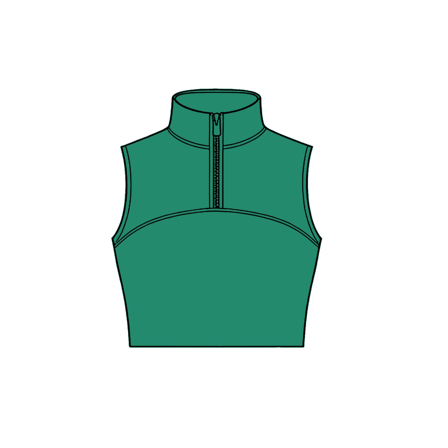 Baby Girls Green Sleeveless Zipper Yoga Vests Top Preorder