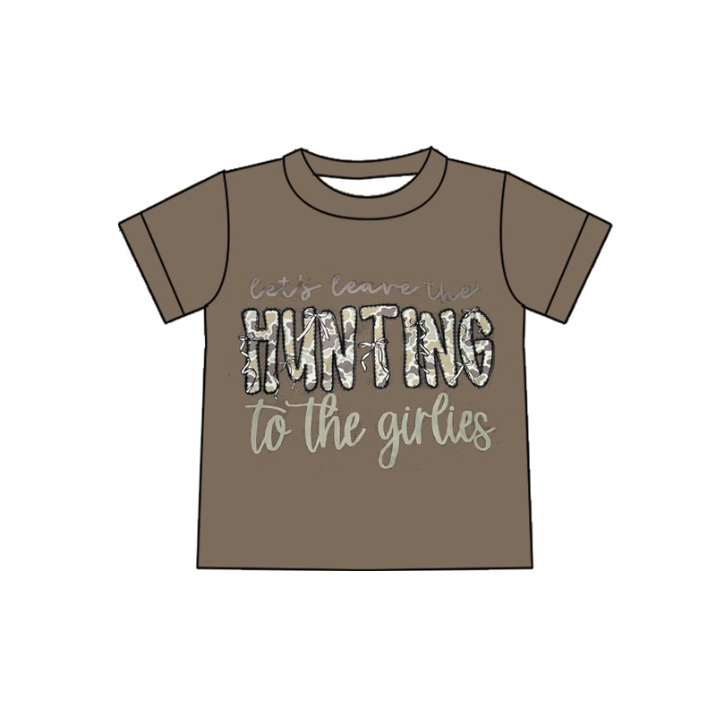 Adult Women Brown Camo Hunting Short Sleeve T-shirts Top Preorder