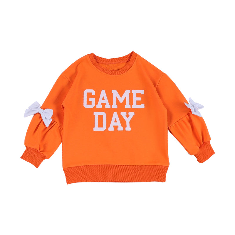 Baby Girls Orange Long Sleeve Game Day Team T-shirts Top Preorder