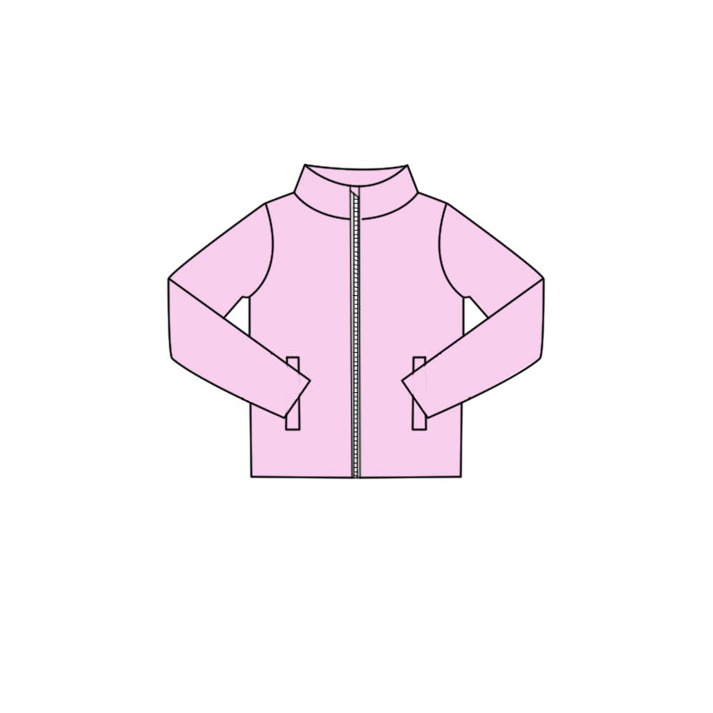 Baby Girls Pink Long Sleeve Zipper Pockets Yoga Active Jackets Top Preorder