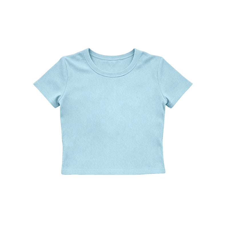 Baby Girls Light Blue Short Sleeve Yoga Active T-shirts Top Preorder