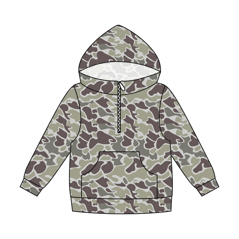 Adult Men Southern Camo Zip Pocket Hoodies Top Preorder