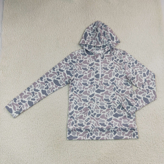 Adult Women Southern Camo Zip Pocket Hoodies Tops