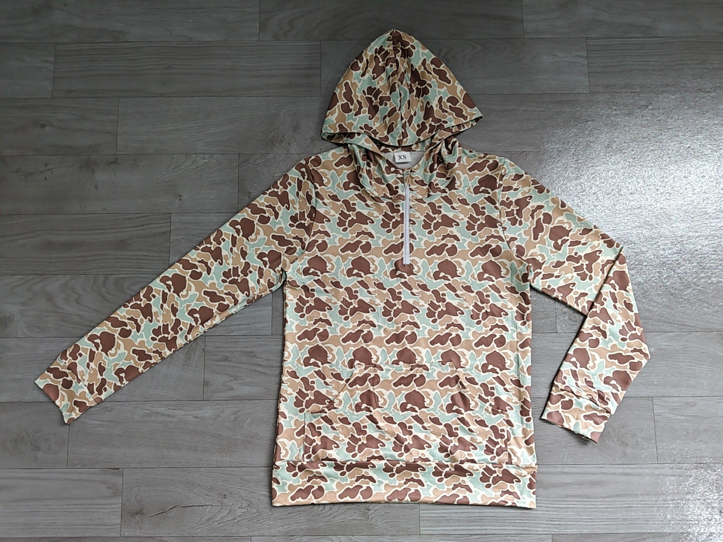 Adult Women Southern Khaki Camo Zip Pocket Hoodies Top
