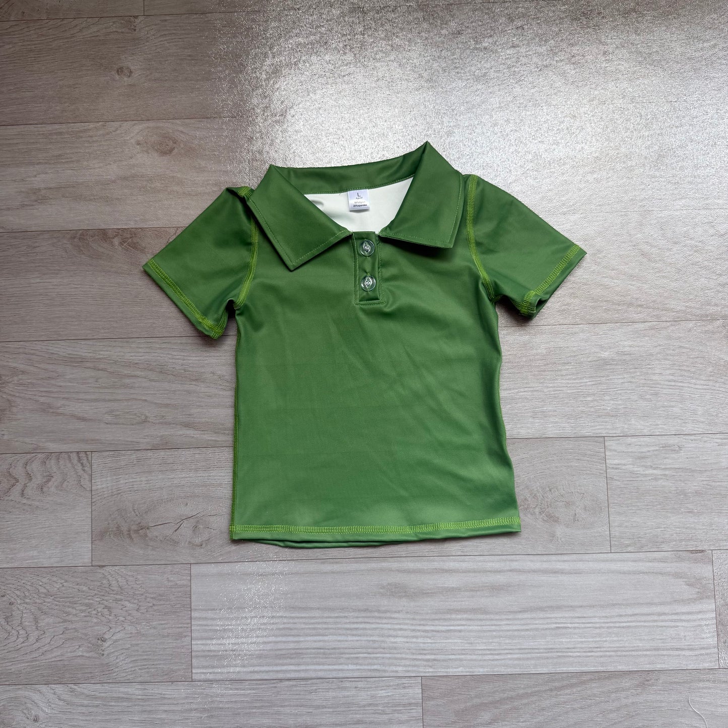 Baby Girls Green Short Sleeve Yoga Active Button Polo Shirts Top Preorder
