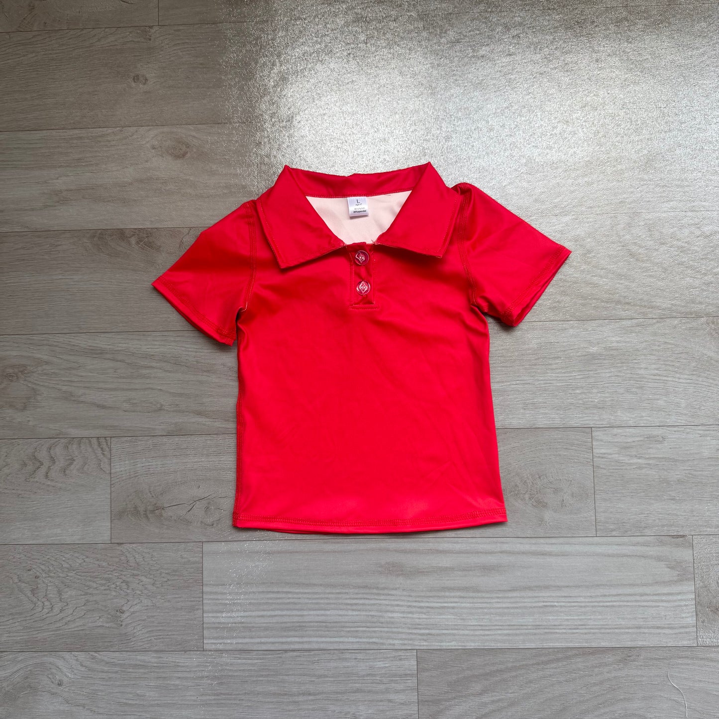Baby Girls Red Short Sleeve Yoga Active Button Polo Shirts Top Preorder