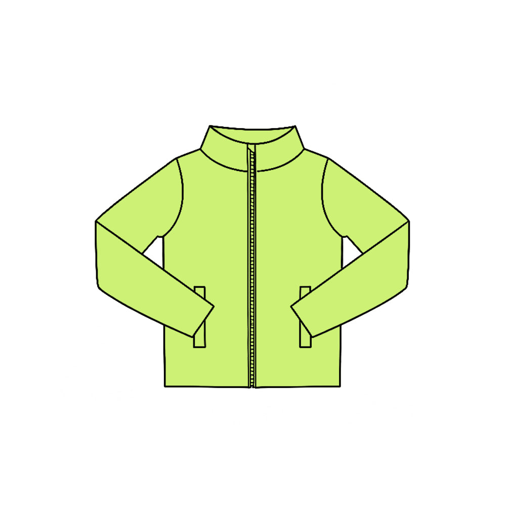 Preorder moq 5 Baby Girls Green Yoga Active Zip Pockets Jackets Tops