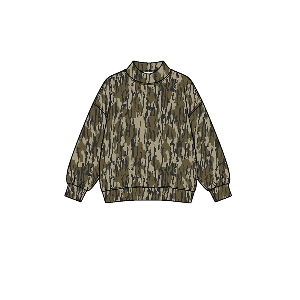 Preorder moq 5 Baby Girls Wood Camo Yoga Active Long Sleeve T-shirts Top