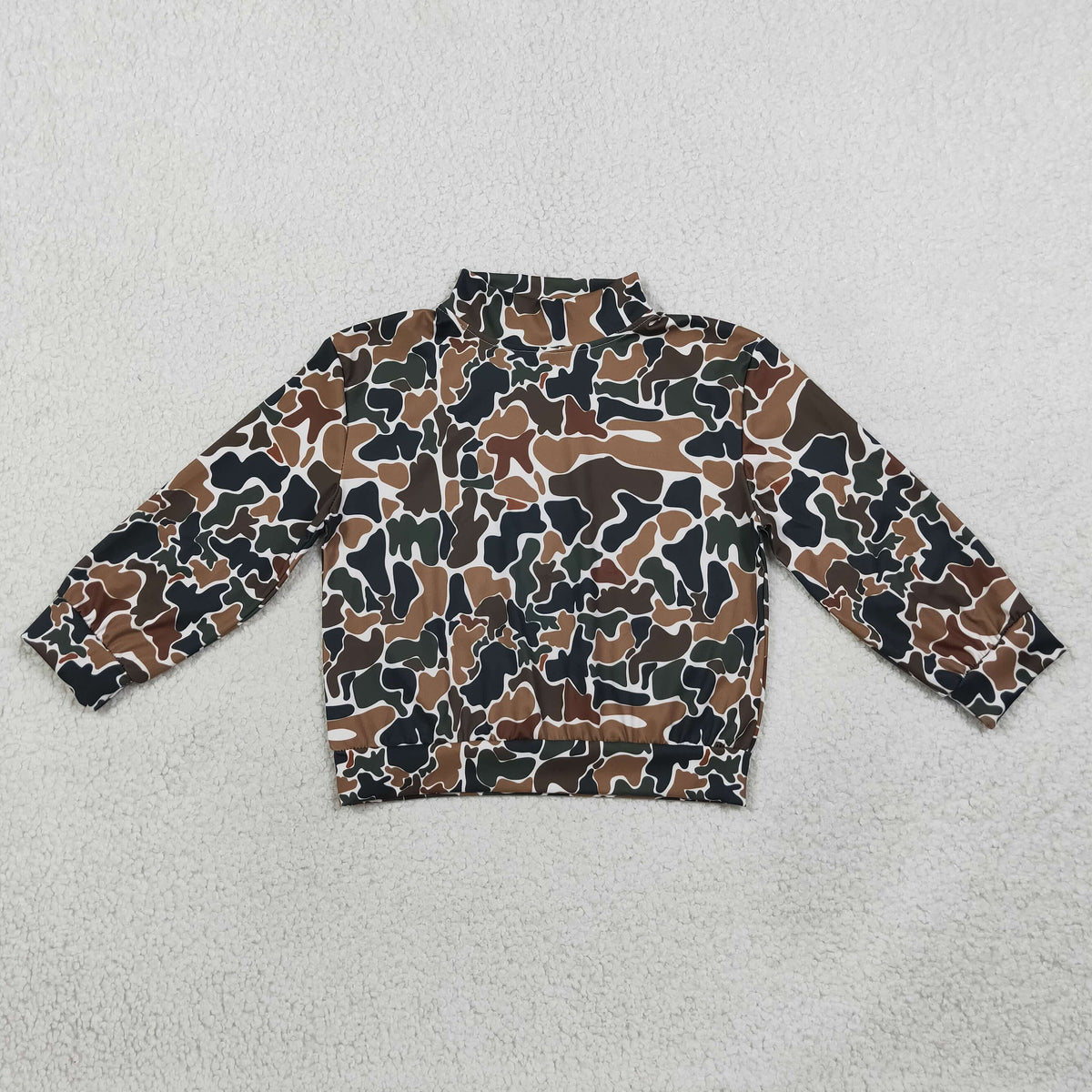 Baby Girls Dark Brown Camo Yoga Active Long Sleeve Choker T-shirts Top