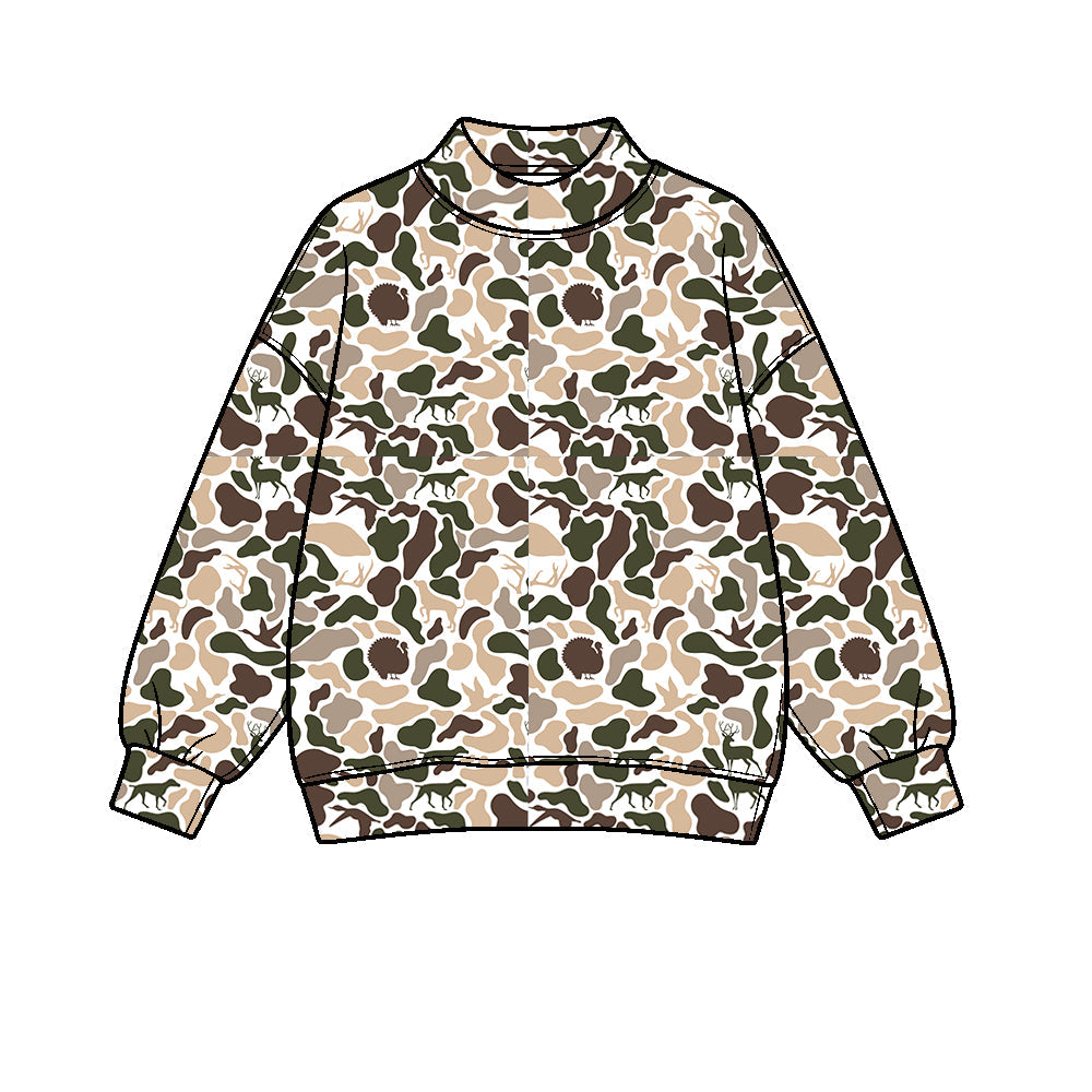 Preorder moq 5 Baby Girls Deer Dogs Ducks Camo Yoga Active Long Sleeve T-shirts Top