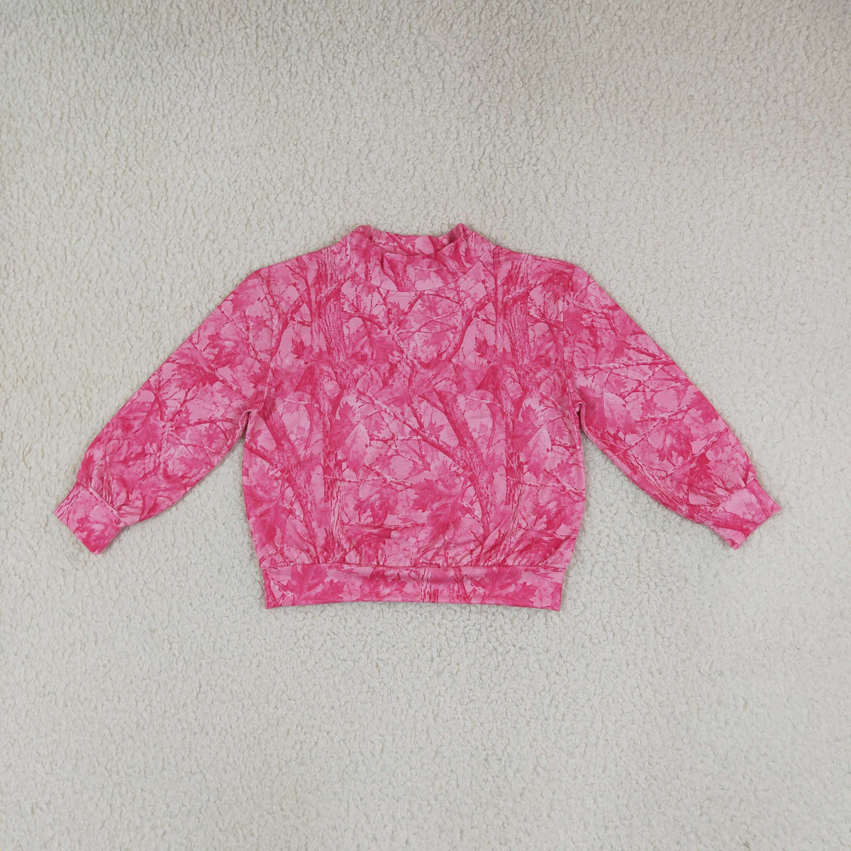 Preorder moq 5 Baby Girls Pink Leaves Camo Long Sleeve T-shirts Top