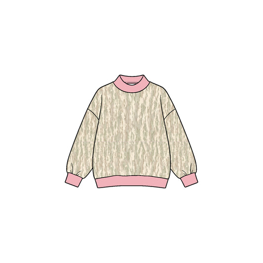 Baby Girls Long Sleeve Khaki Wood Camo Yoga Active T-shirts Top Preorder