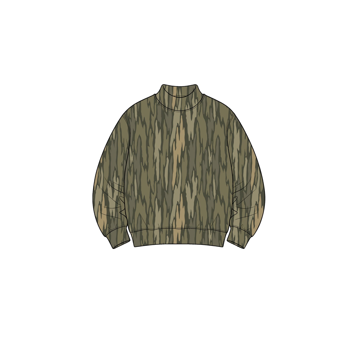 Preorder moq 5 Baby Girls Long Sleeve Olive Wood Camo Choker Yoga Active T-shirts Top